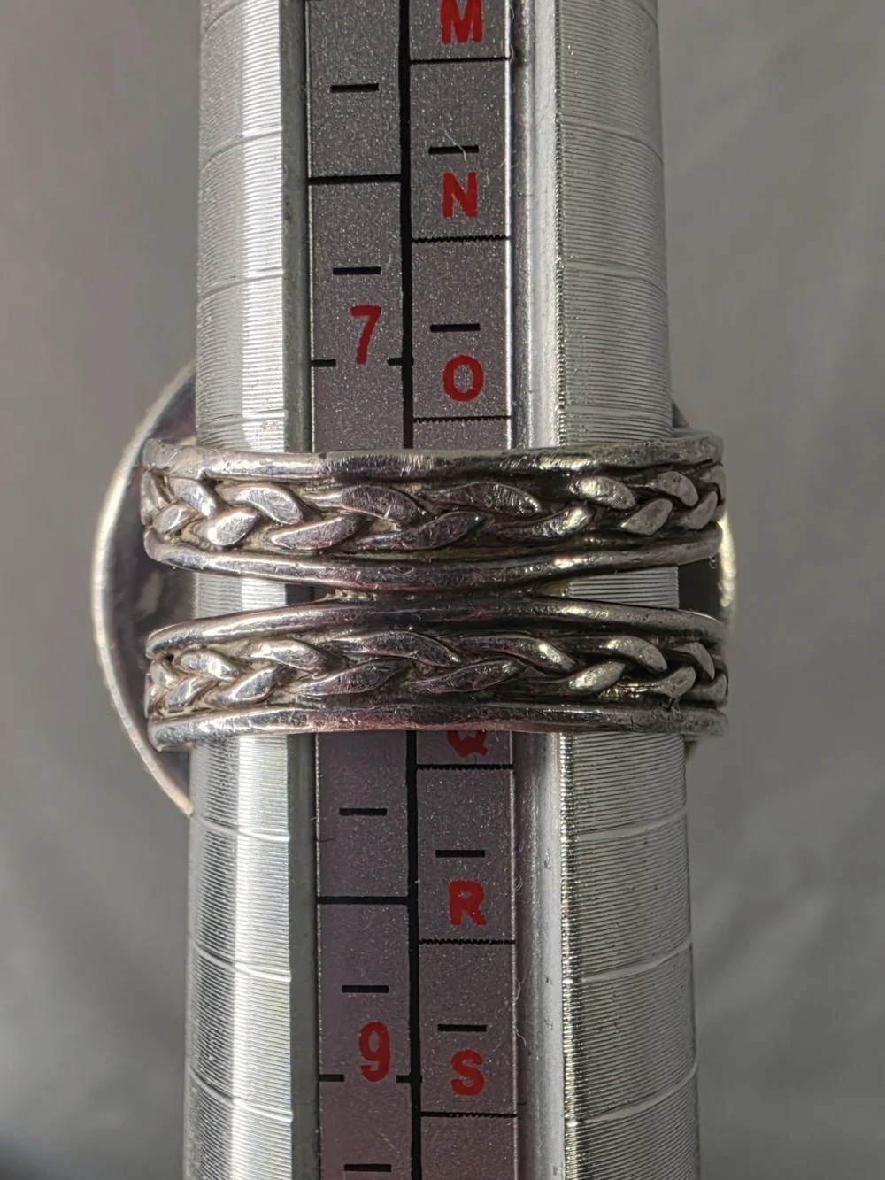 2 Mohurs coin of Nepal Statement Ring Sterling Silver Sz 7.5